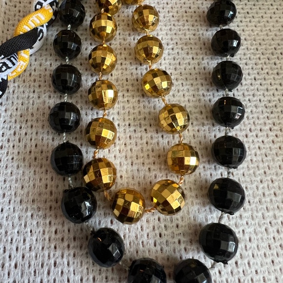 Phiten Sports Necklace Pittsburgh Steelers with two  beads strands Mardi - Picture 8 of 9